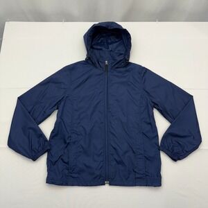 LL Bean Hooded Rain Coat Windbreaker Jacket‎ Womens Small Full Zip 0 BUX3 Nylon